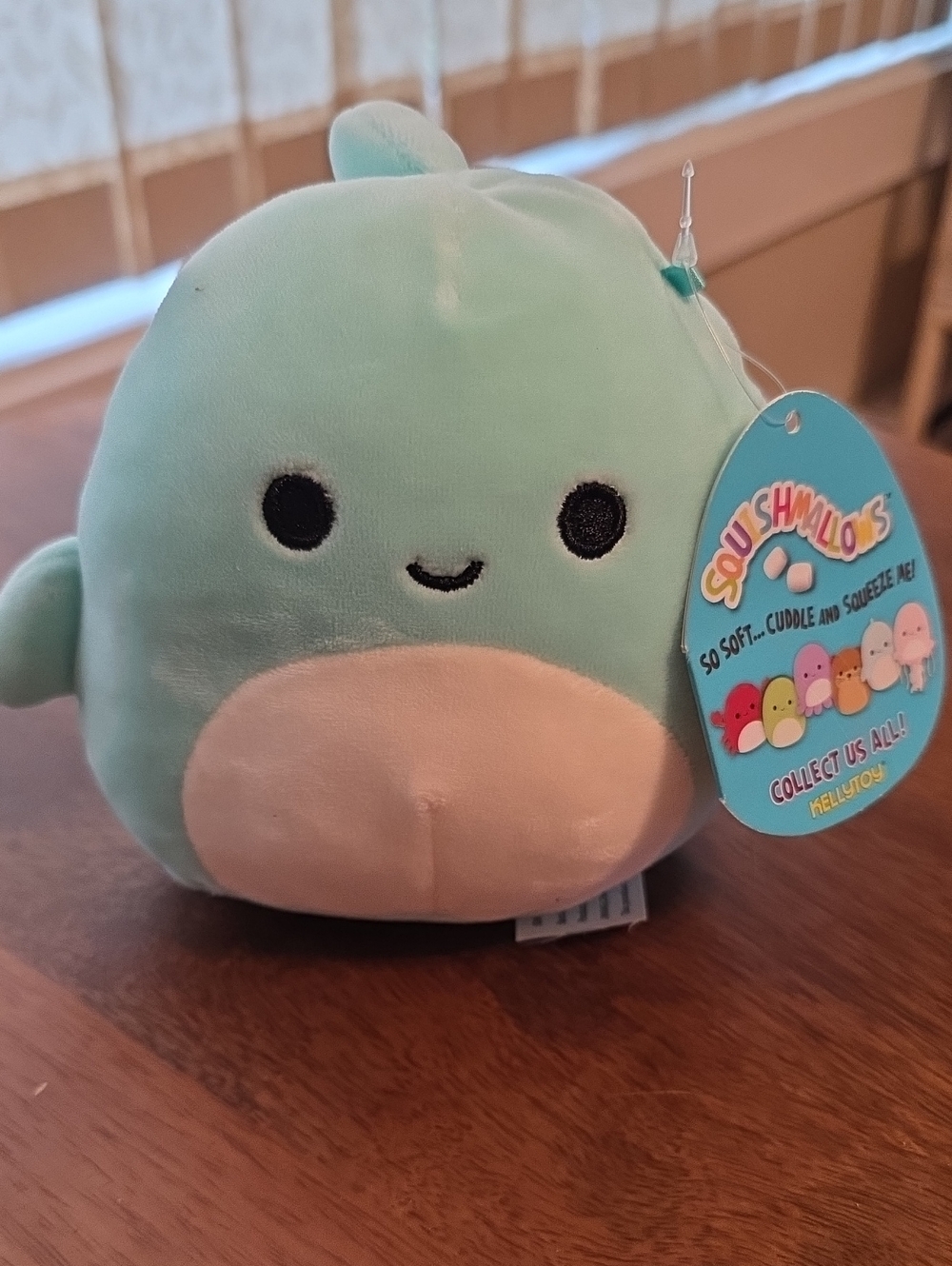 Squishmallows Mint Green and Cream Plush - Small Cute Whale